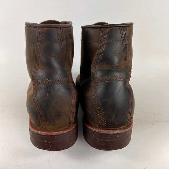 Chippewa LLBean Katahdin Iron Works Engineer cap boots mens 9.5 D brown leather - Picture 7 of 12